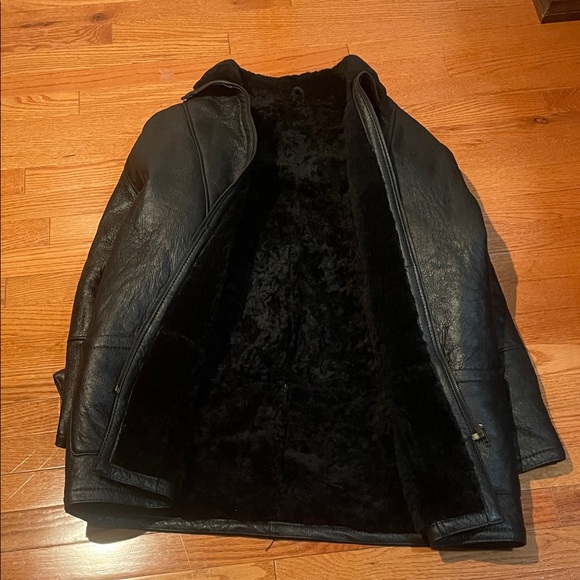 Men’s Calafate 100% Shearling Black Leather Field Jacket - Picture 8 of 8